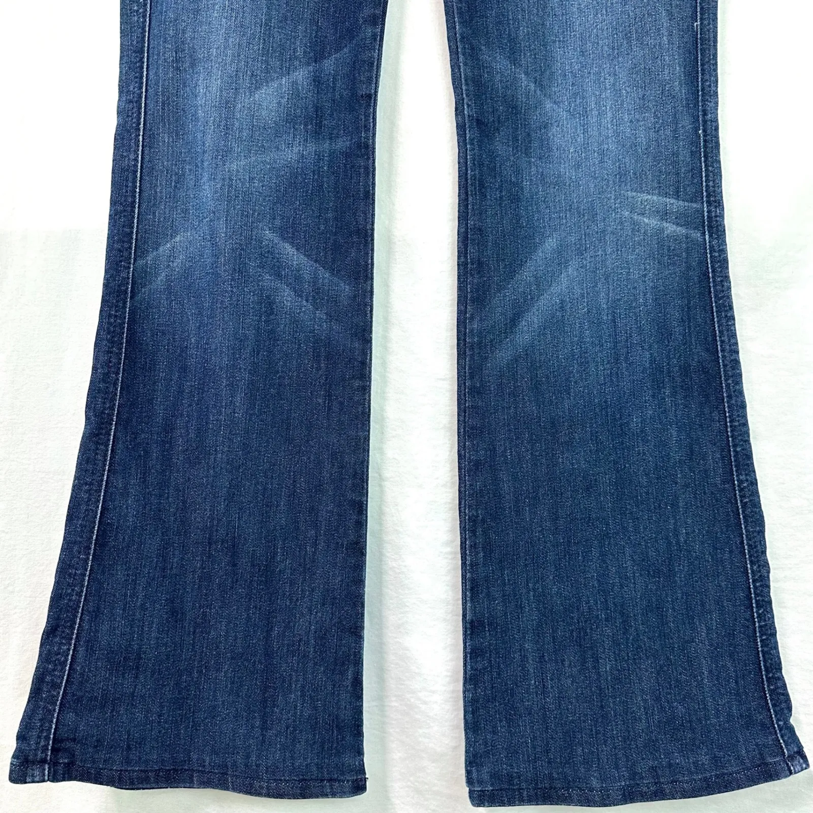 7 FOR ALL MANKIND Denim Low Rise Flare Bootcut A Pocket Jeans Dark Wash Women 29 - Image 3