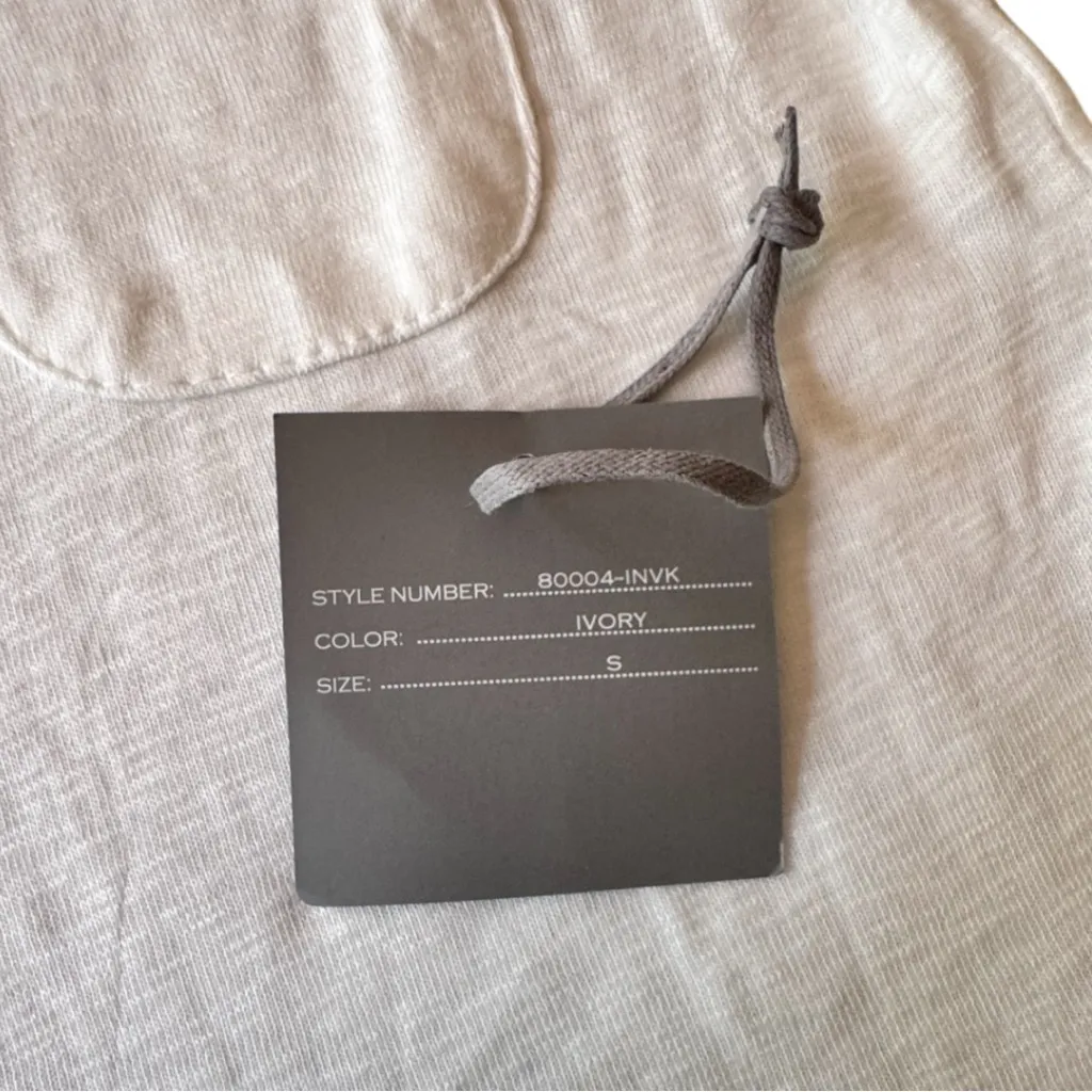 Marled Essentials Short Sleeve Crew Neck Cap Sleeve Tee Sz S NWT White - Image 6