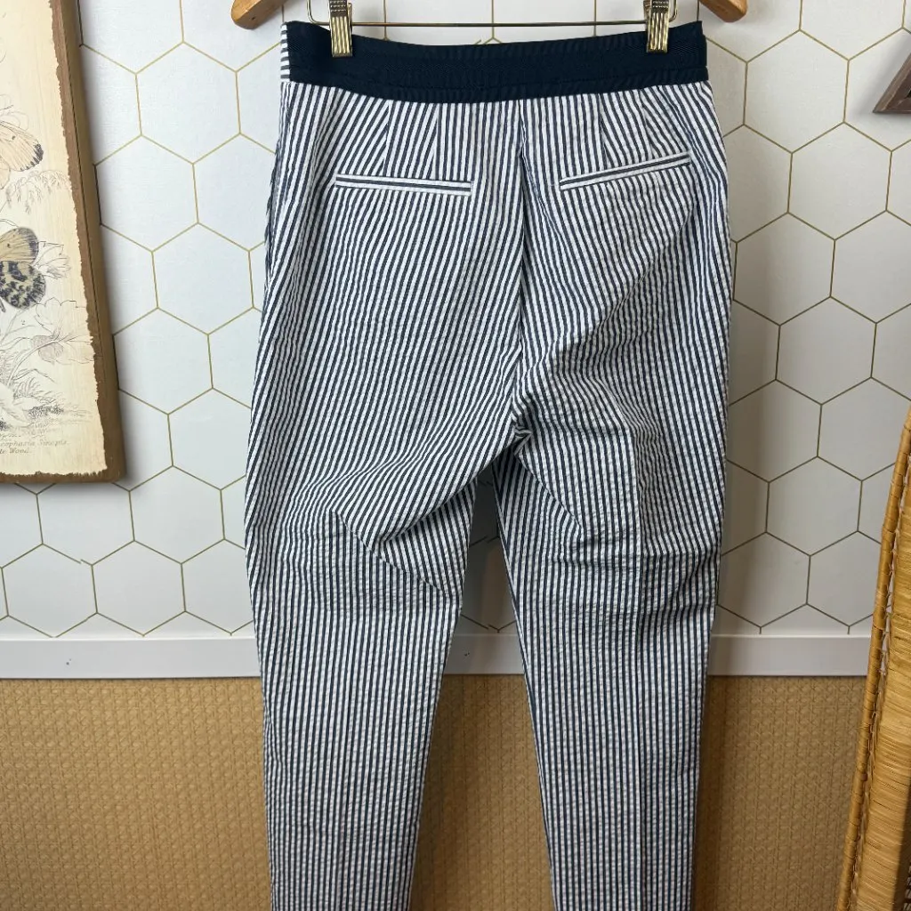 Zara High-Waist Navy Striped Tailored Pants - Size - Medium - NWT - Image 2