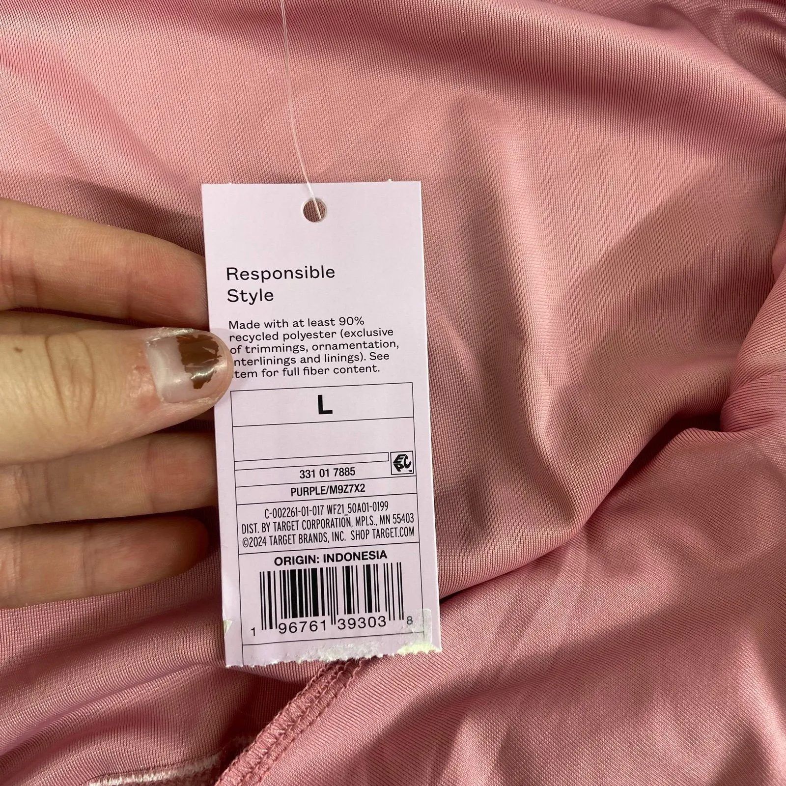 NEW Wild Fable women's pink velour bow trendy thick strap cropped tank top large - Image 7