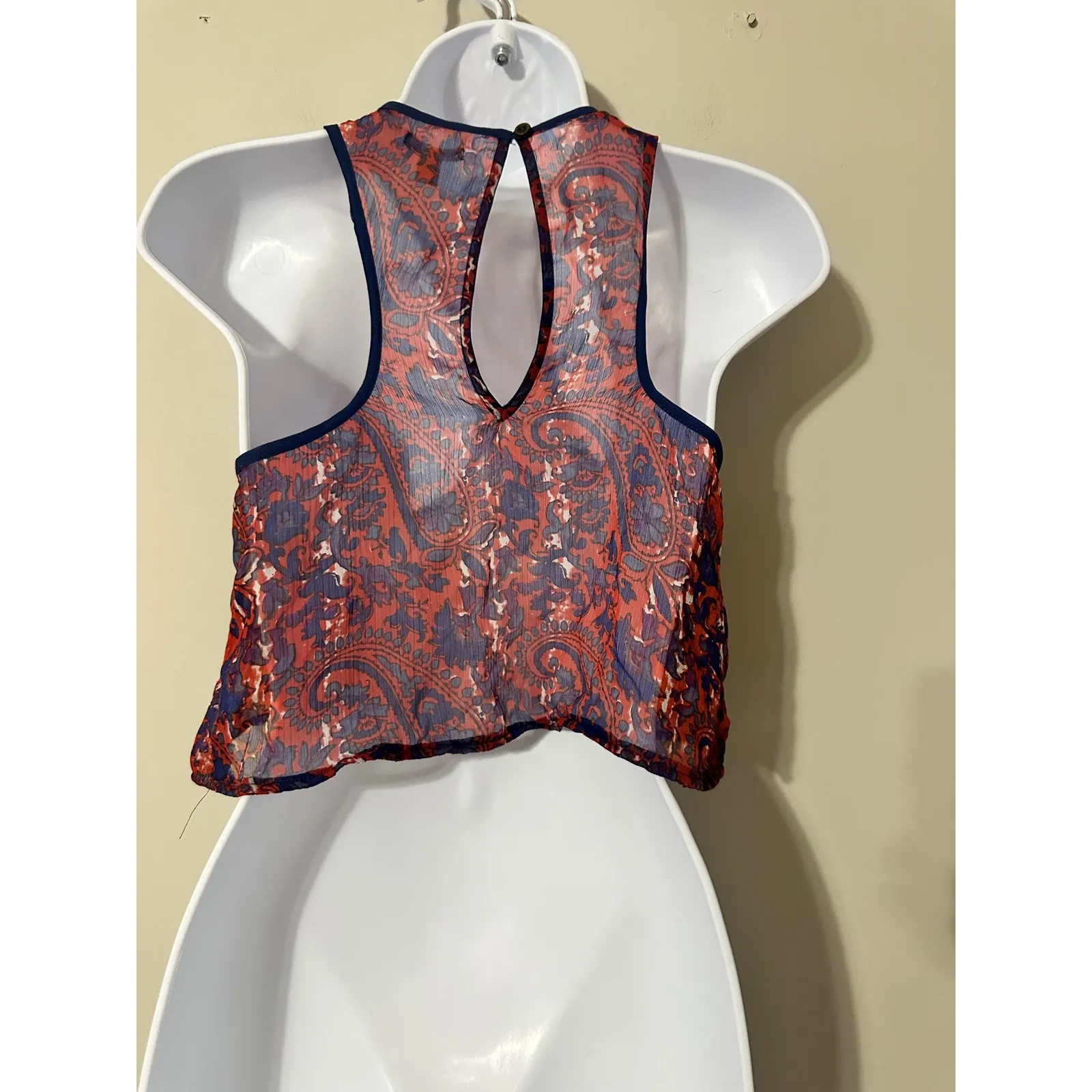 Ecote‎ URBAN OUTFITTERS SILK Paisley Sheer Crop BABYDOLL Tank Top Size Small - Image 4