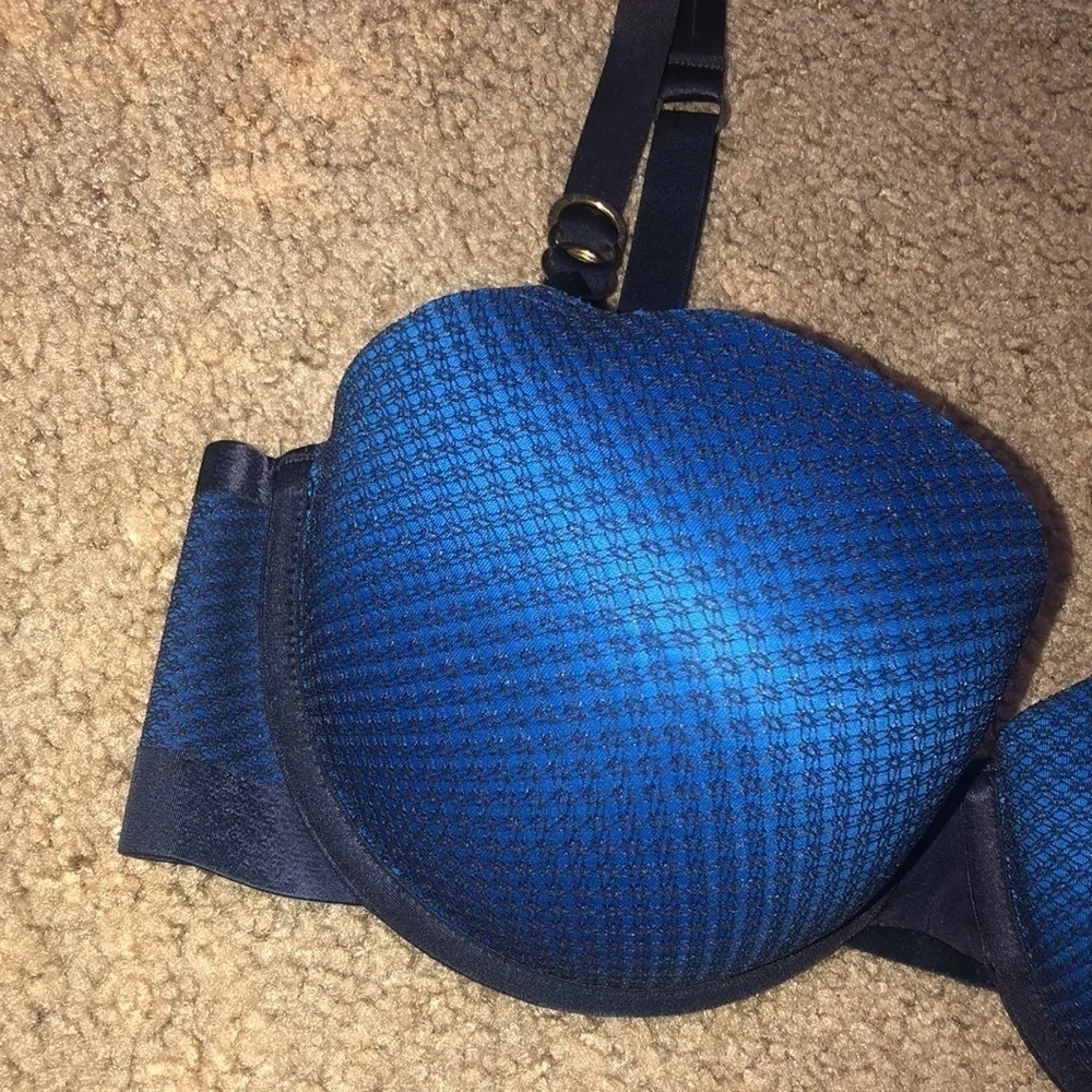 Stella McCartney Mesh Balconette Bra Dark Ink Azure Blue 34DD‎ - Image 5