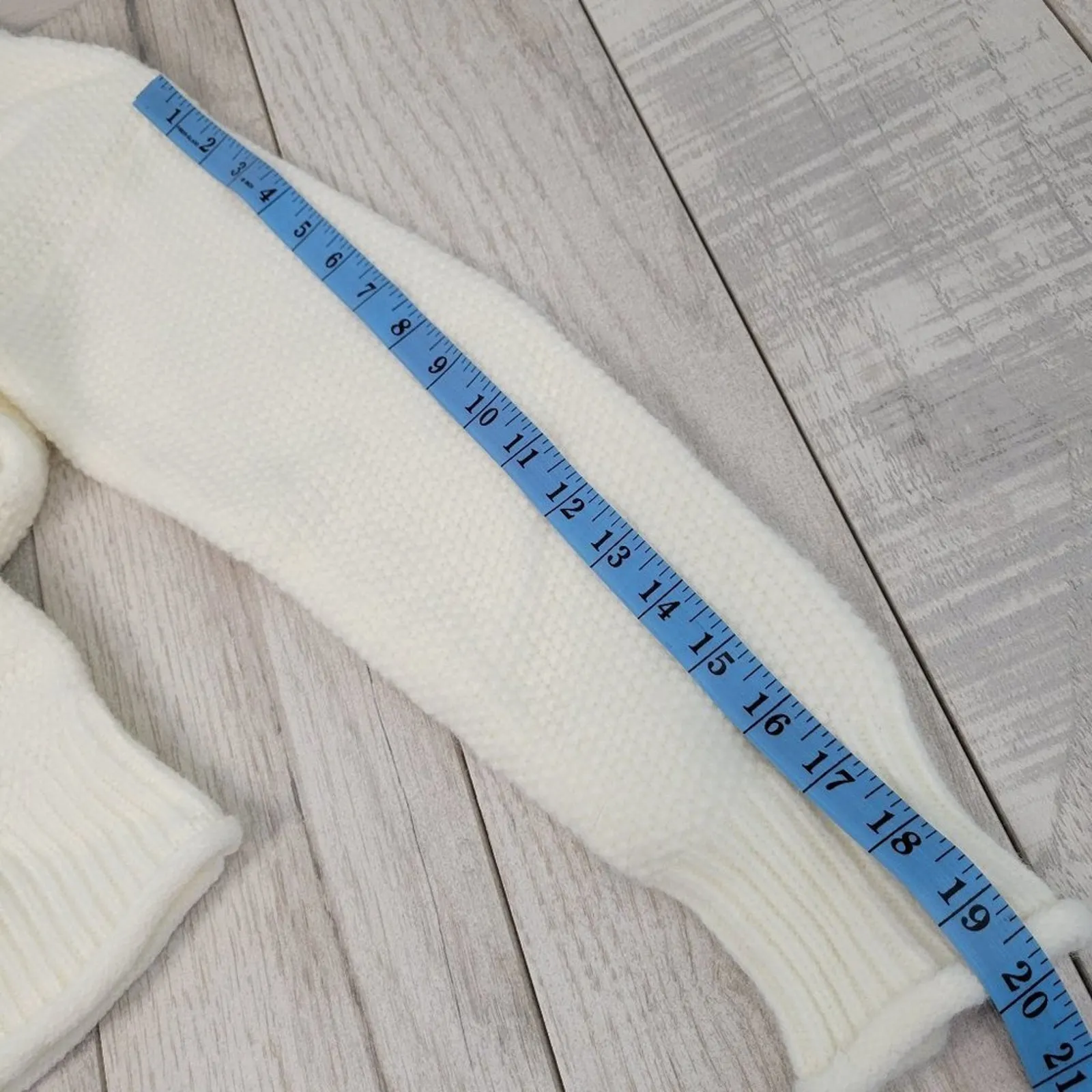 Cream Mock Neck Knit Sweater Small Pullover Long Sleeve‎ Casual White - Image 7