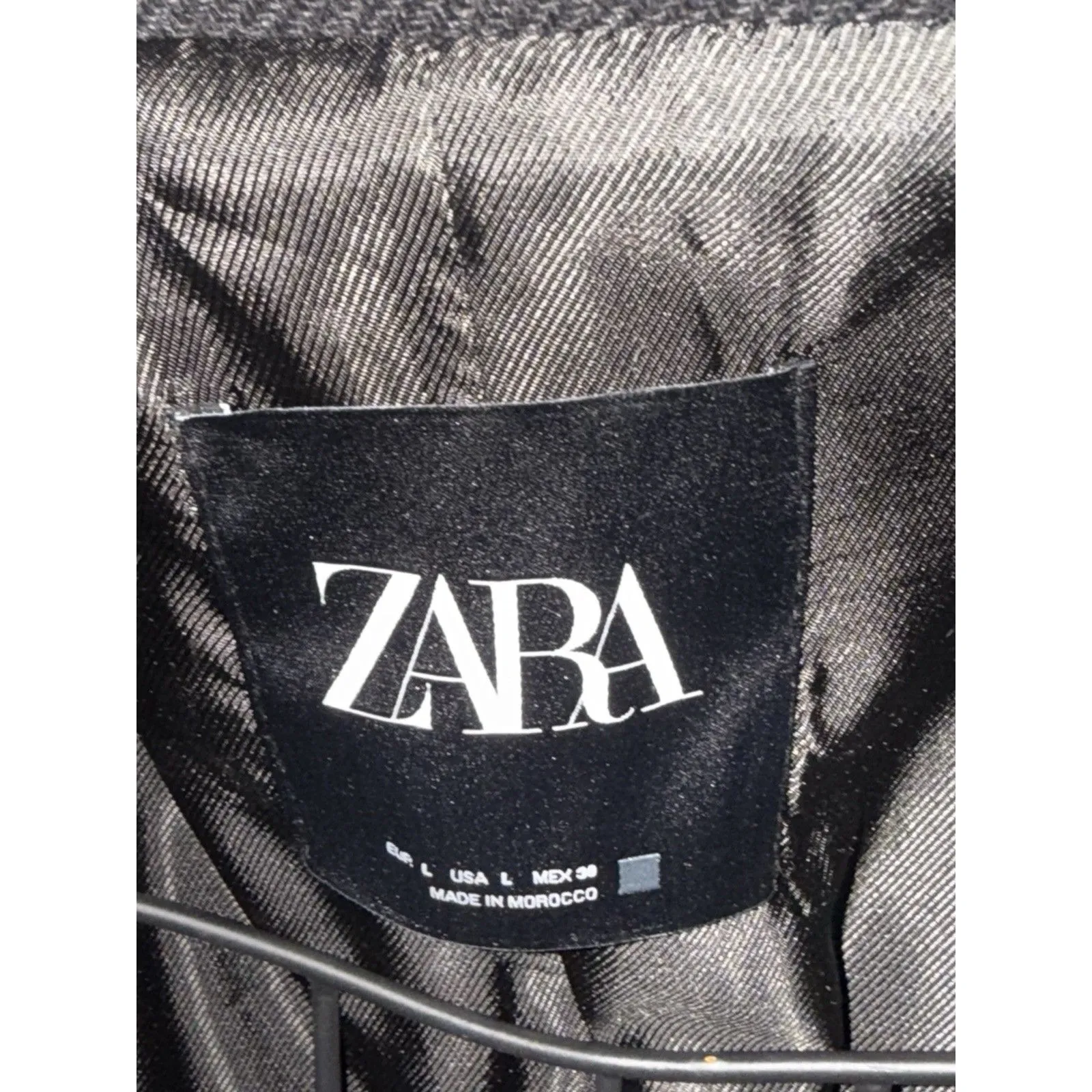 Zara Double Breasted Wool Blend Oversized Classic Long Coat Black Size L Blogger - Image 6