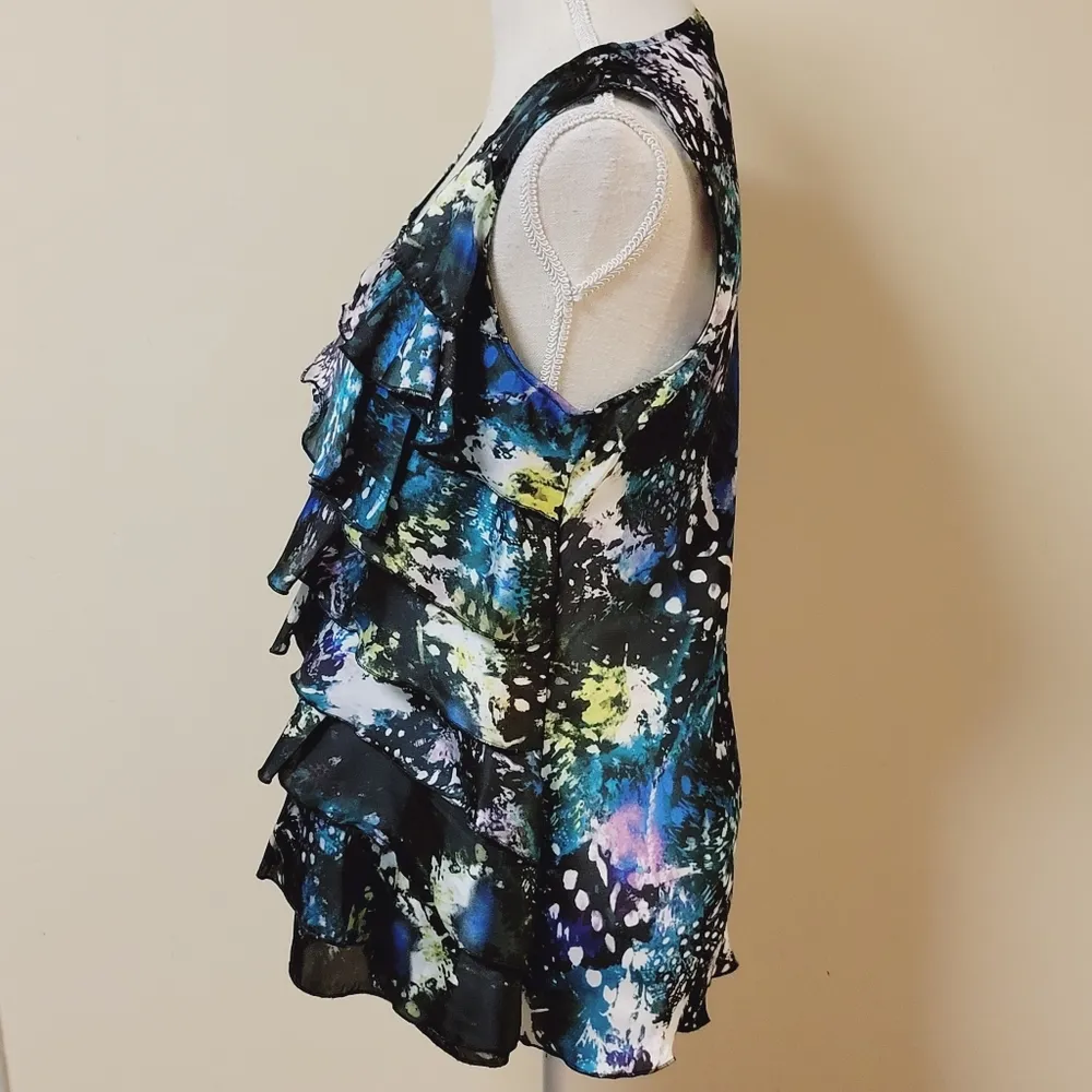 Spense printed ruffle blouse size medium - Image 4