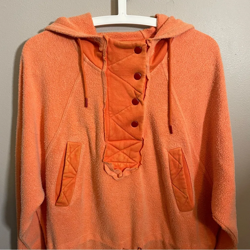 Free People Fleece Pullover Sadie Surplus Orange Jacket - Image 14