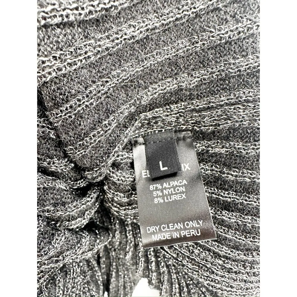 Eleven Six Nova Alpaca Metallic Lurex Blend Gray One Shoulder Sweater Size Large - Image 4