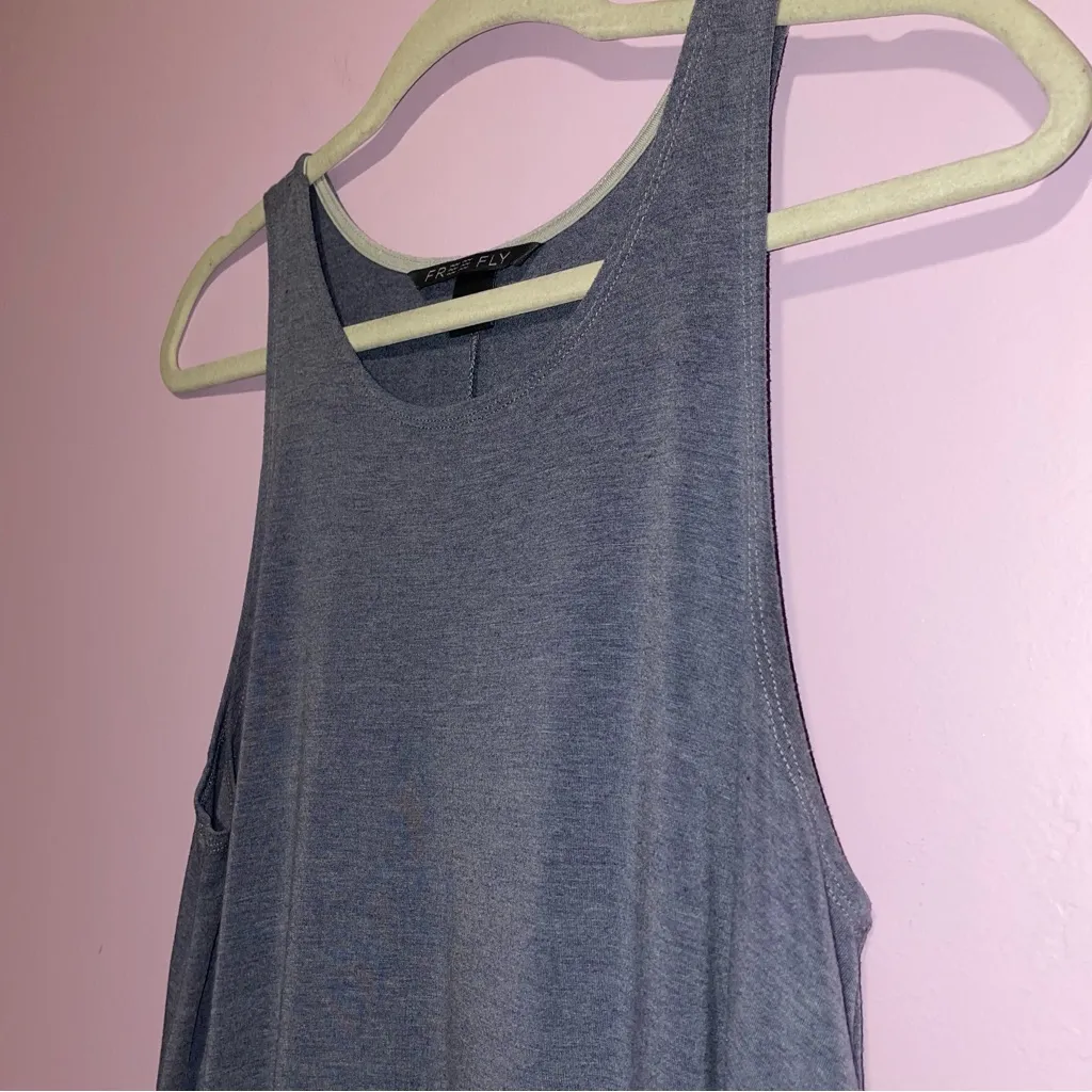 Free Fly Bamboo Flex Shift Dress Women Size L Sustainable Casual Athleisure Blue Size L - Image 2