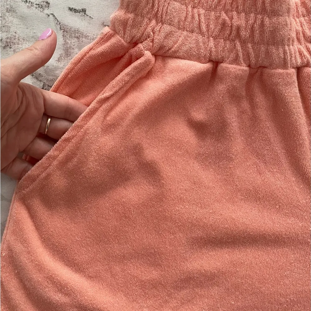 Forever 21 orange athletic cotton paperbag athleisure shorts, size XS loungewear - Image 4