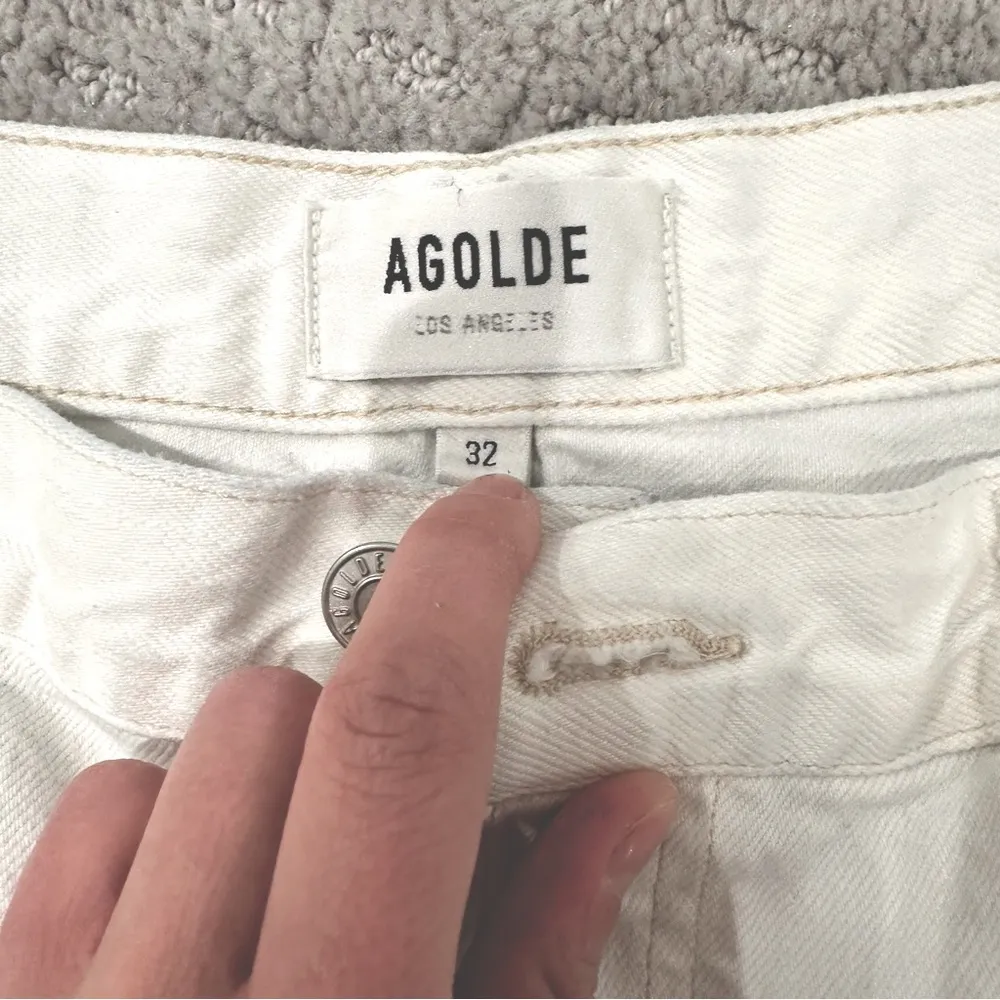 Agolde Parker Vintage Cut Off Shorts - White - Size 32 - Image 6