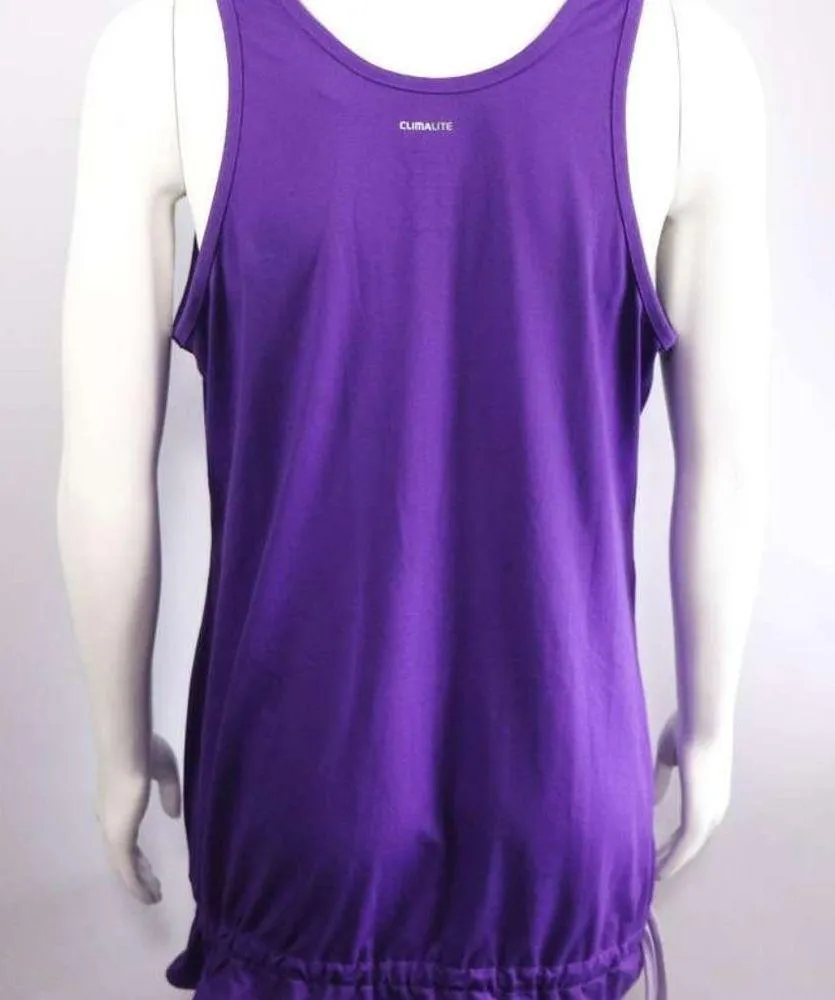 Adidas Climalite Tunic Tank XL Purple Cinch Waist Flower Athleisure Athletic - Image 11