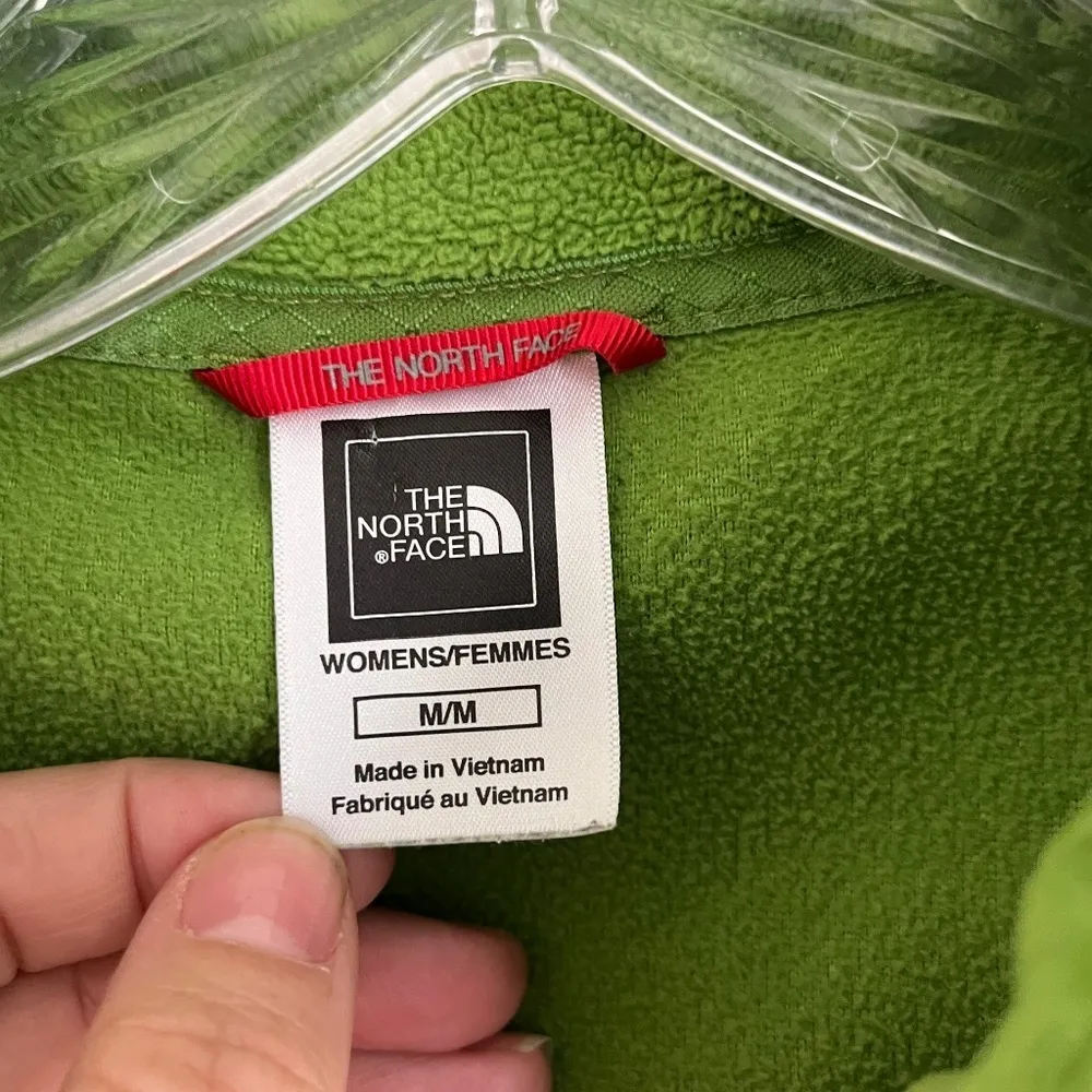 The North Face Zip Fleece Layer‎ Polartec Spring Lime Green Top Coat, Size M - Image 2