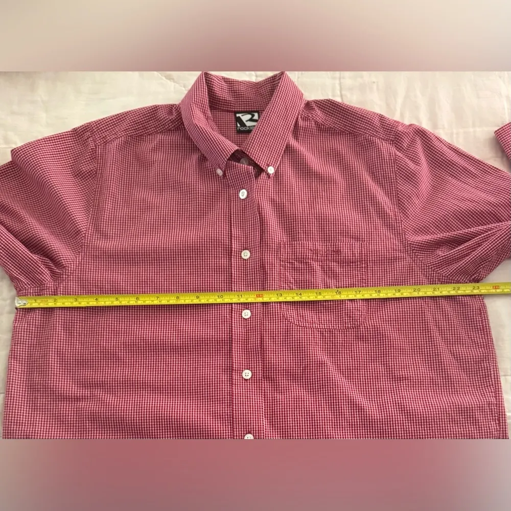 Rockies Plaid Long Sleeve Cotton Button Down Womens Large Shirt Red - Image 8