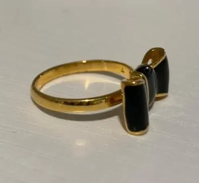 Kate Spade Black Enamel Bow Ring - Image 5