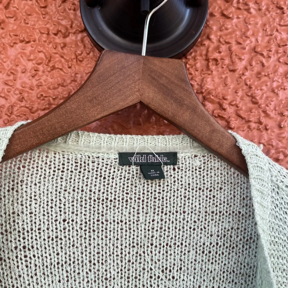 Women's Long Sleeve Open Front Lightweight Cardigan Wild Fable Green Size Medium - Image 3