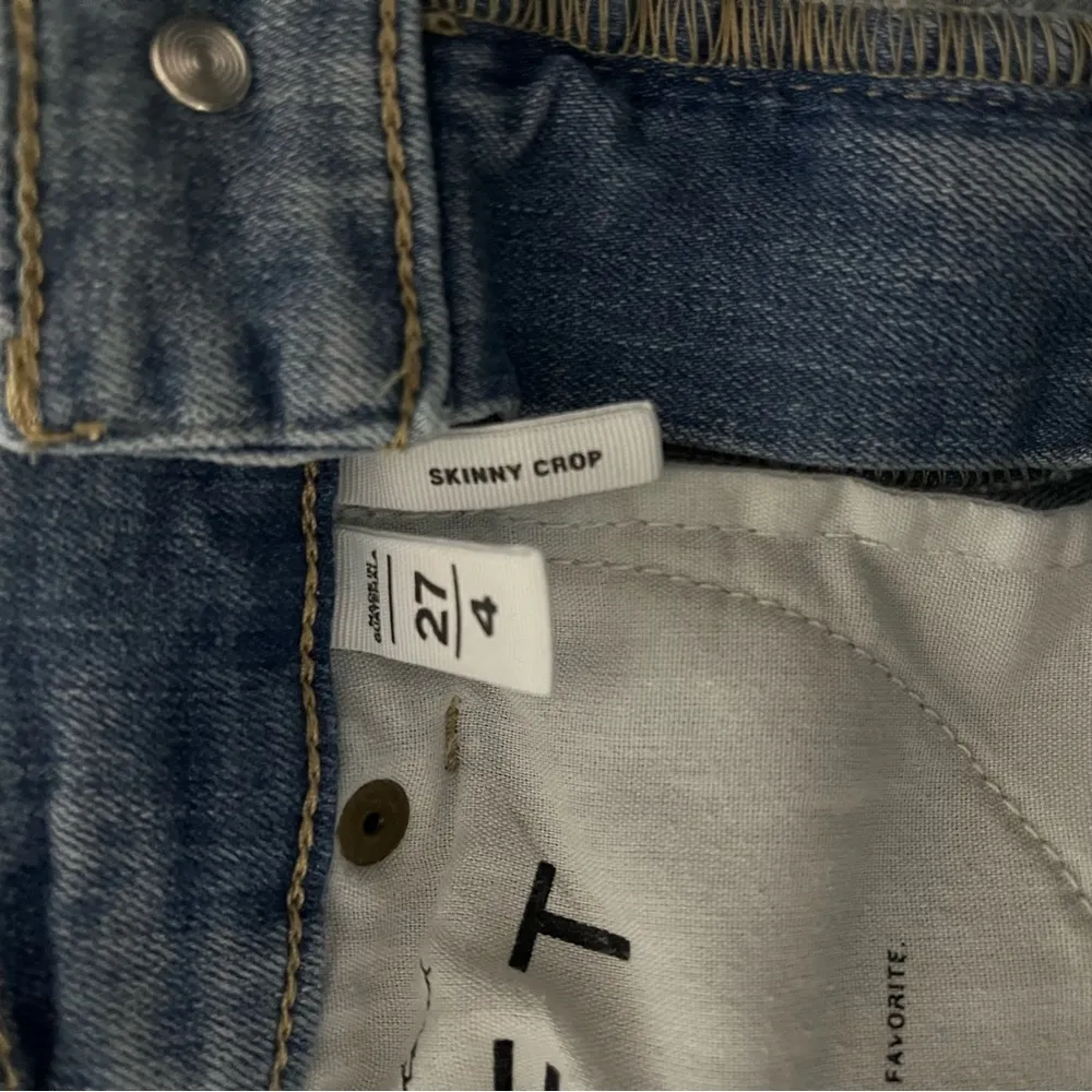 Loft Skinny Crop Light Wash Nautical Lace Up Hem Stretch Mid Rise Jeans, Sz 4 - Image 15