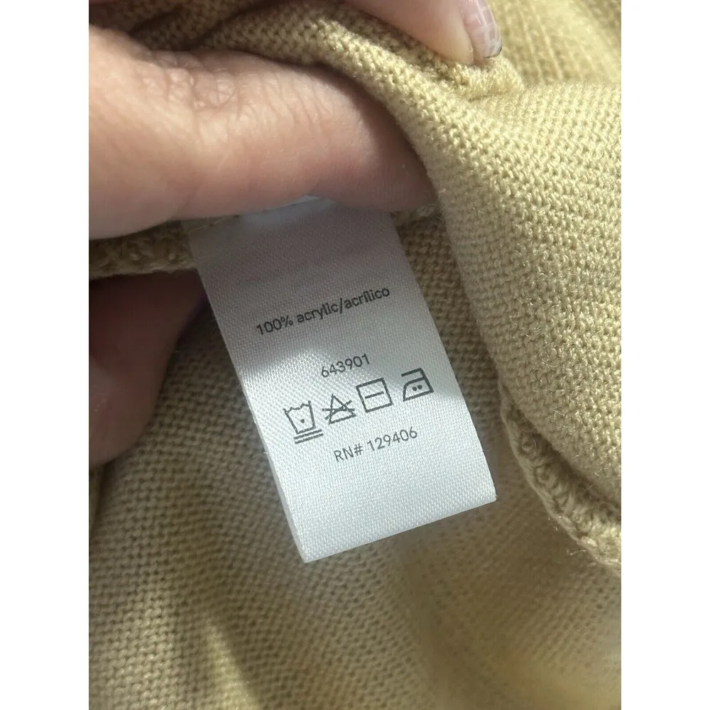 Venus Cream Womens Small Sweater Chic Turtleneck Wrap Ribbed Cozy Knit Dress - Image 4