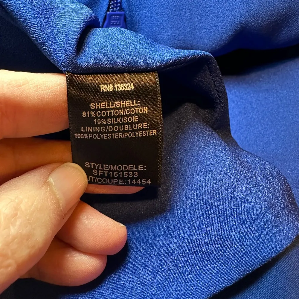 Halston Heritage Cobalt Royal Blue Belle Dress Size Tag Missing - Approx Size 4 - Image 9