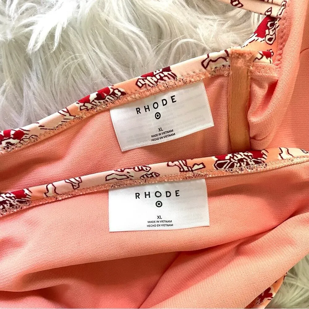 Rhode x Target Whimsical Floral Pink Underwire Bikini Swimsuit Swim women XL new - Image 12