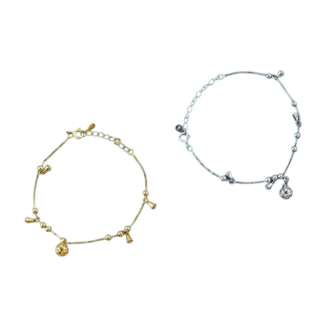 NEW 925 STERLING SILVER BELL ANKLE BRACELET, ADJUSTABLE, SILVER ANKLET - Image 5