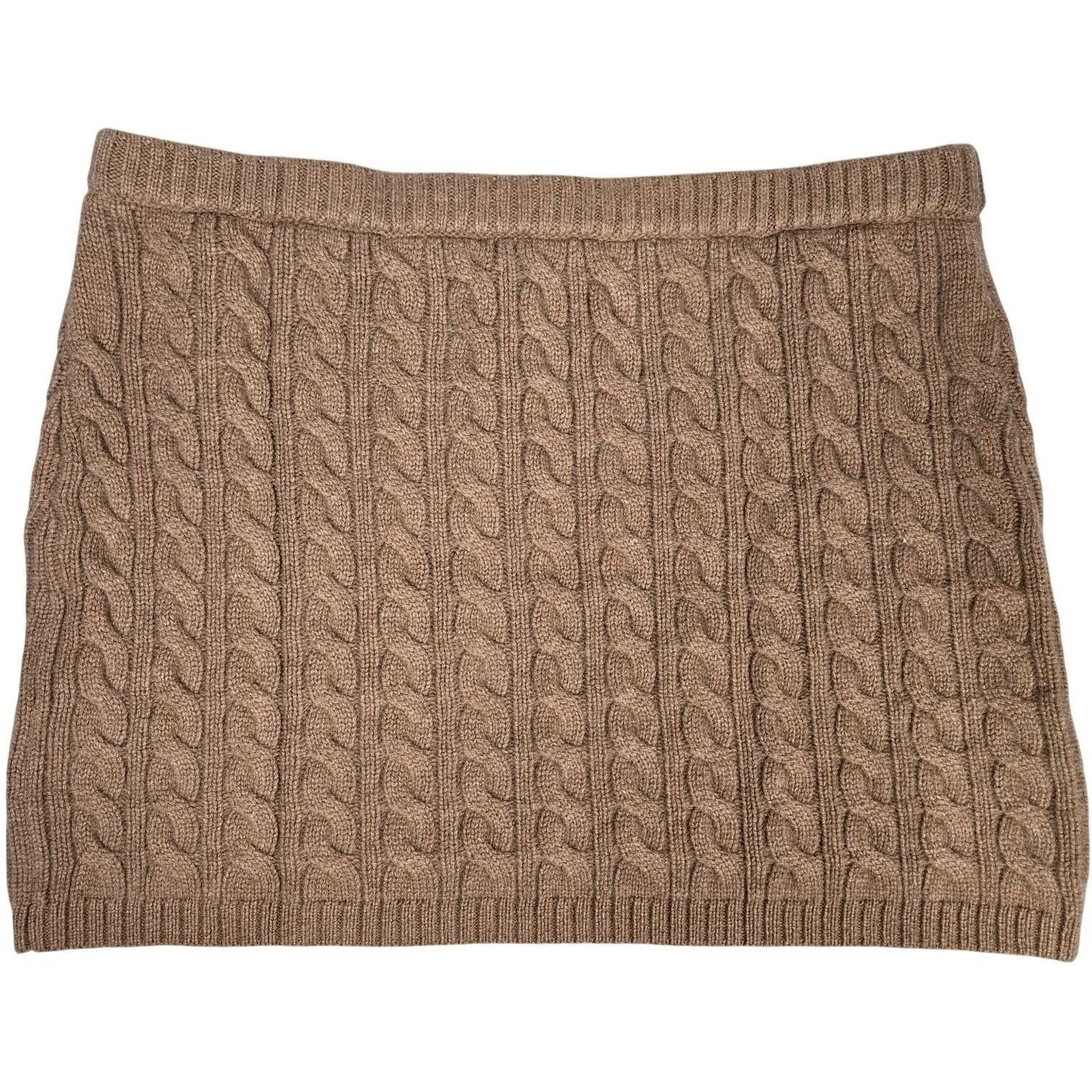 J‎ Crew Collection 100% Cashmere Cable Knit Mini Skirt XL Brown - Image 2