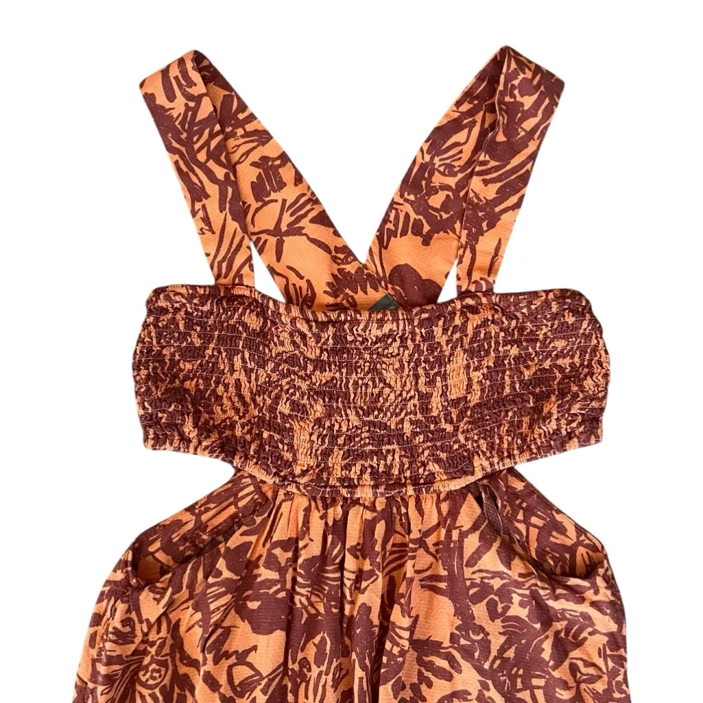 Anthropologie Women’s Piper Bandeau Orange Tiger Print Racer Back Mini Dress M - Image 3