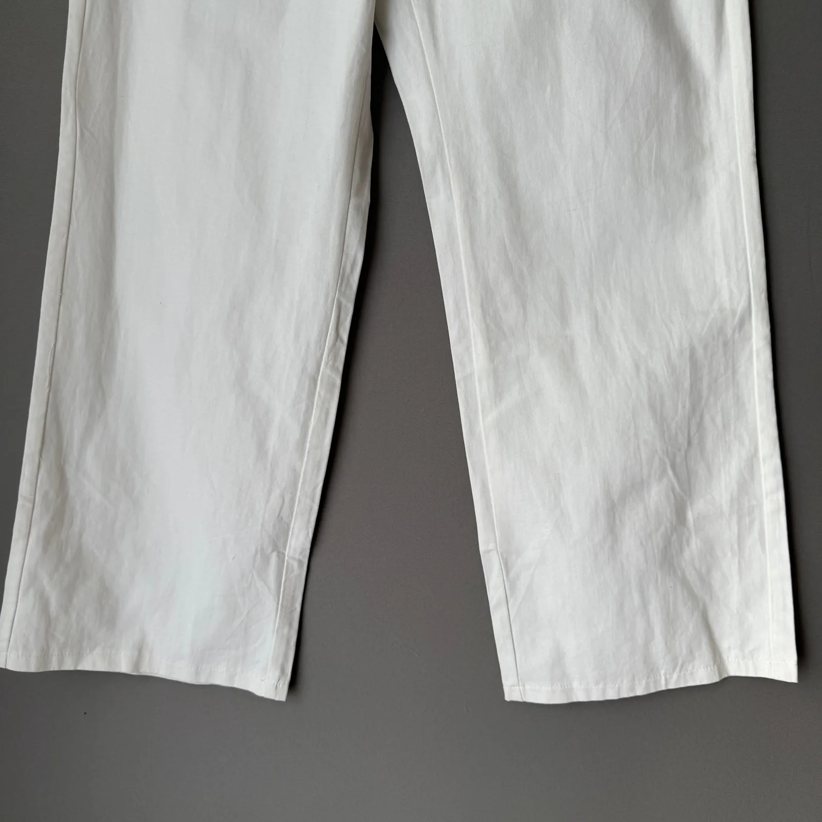 Princess Polly sz 12 white wide leg‎ 100% cotton slacks Pants NWOT - Image 3