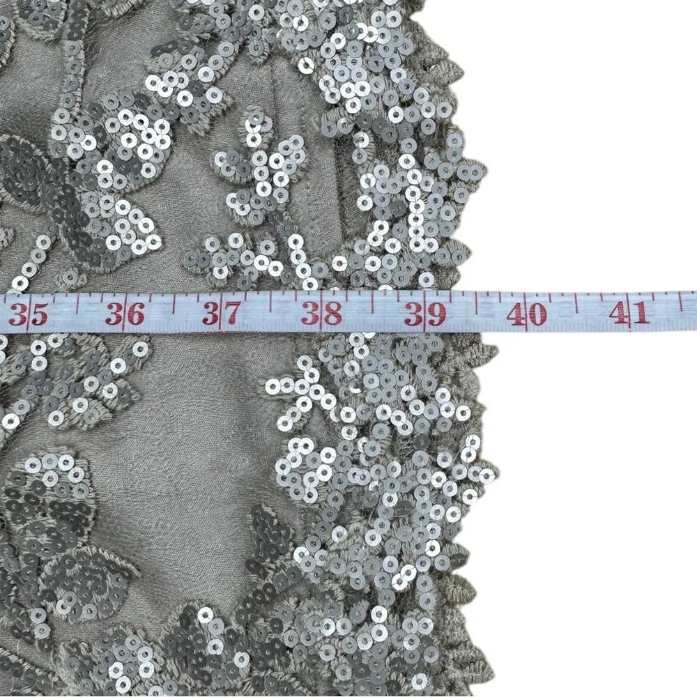 TADASHI Beige Floral Lace Cocktail Dress - Image 8