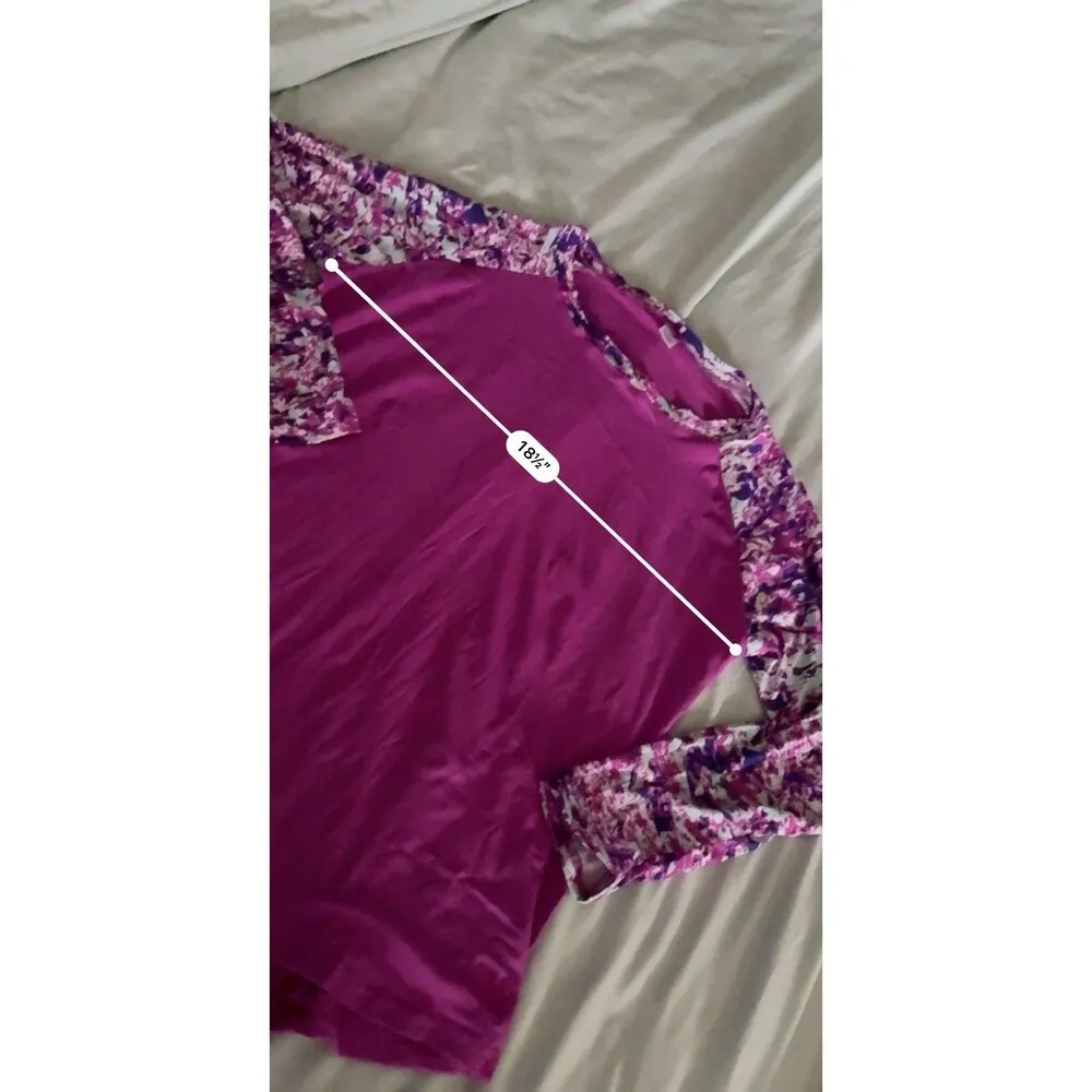 Hello Mello Lounge Top Purple Scoop Neck Long Sleeve Stretch S/M Nerve Reserve - Image 7
