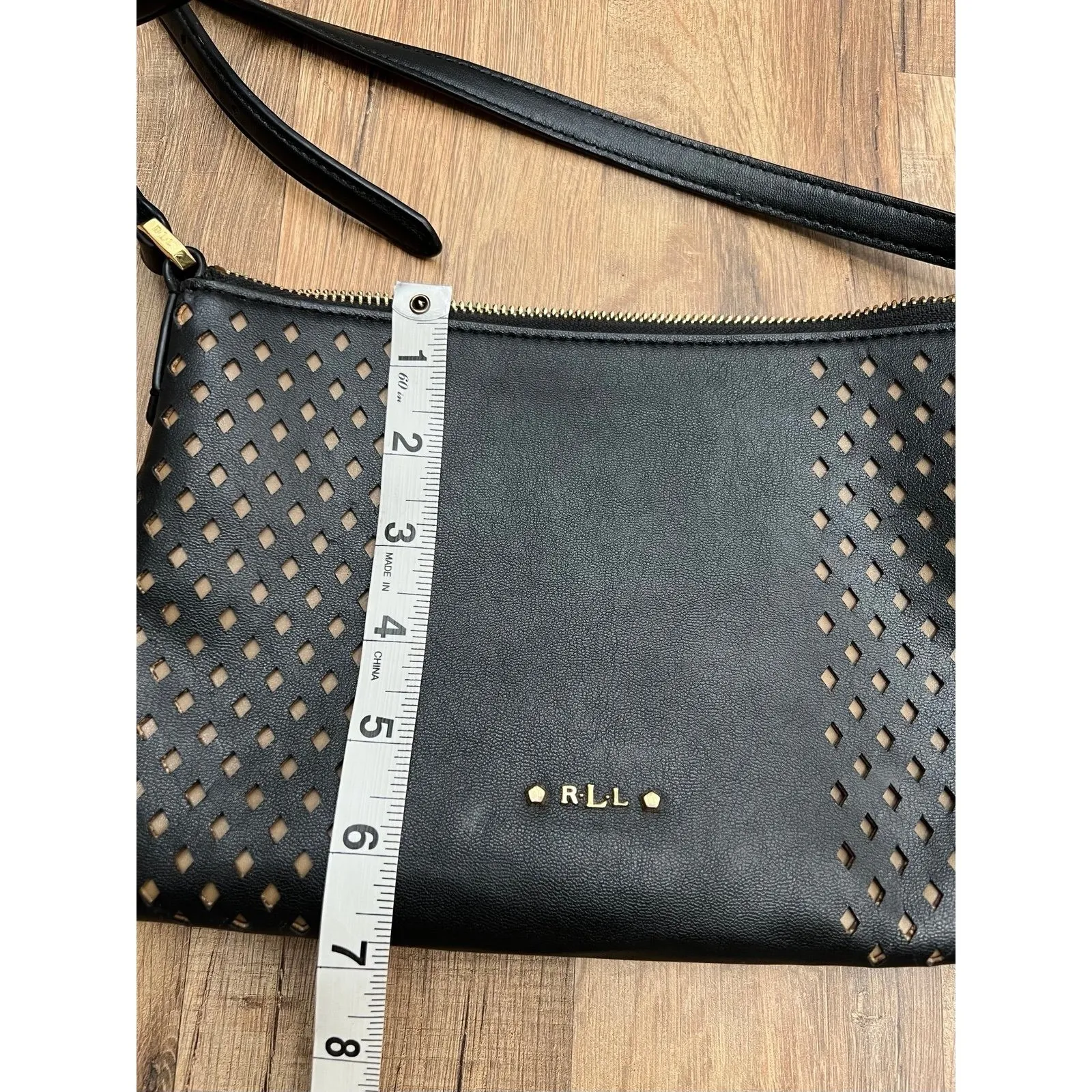 Lauren Ralph Lauren Tasmine Crossbody Bag‎ Black • Gold Hardware - Image 11