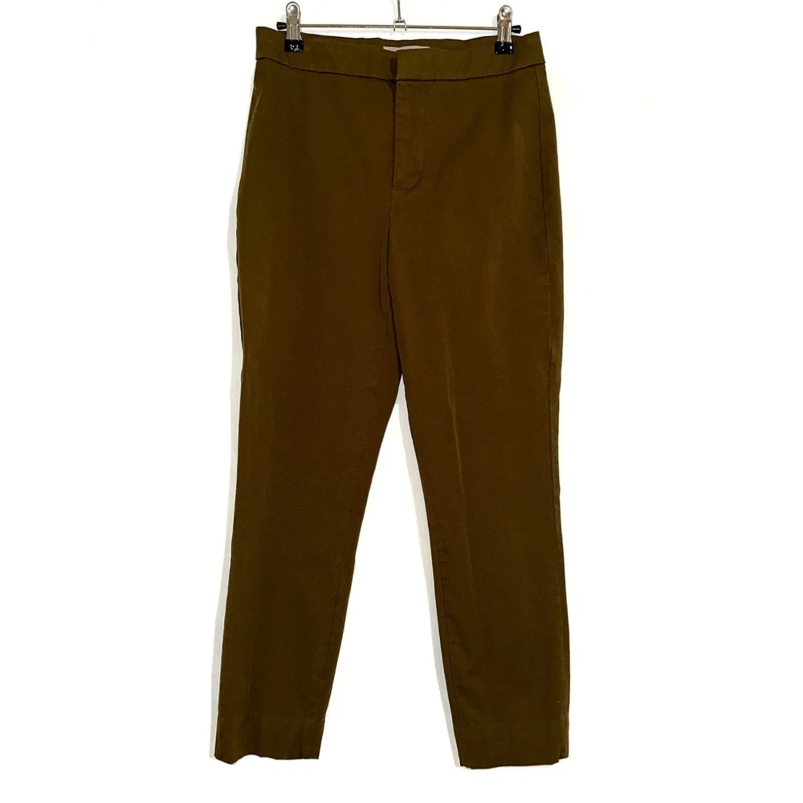 Everlane The Fixed Waist Stretch Cotton Pant in Military Olive Green Pants 4 - Image 2