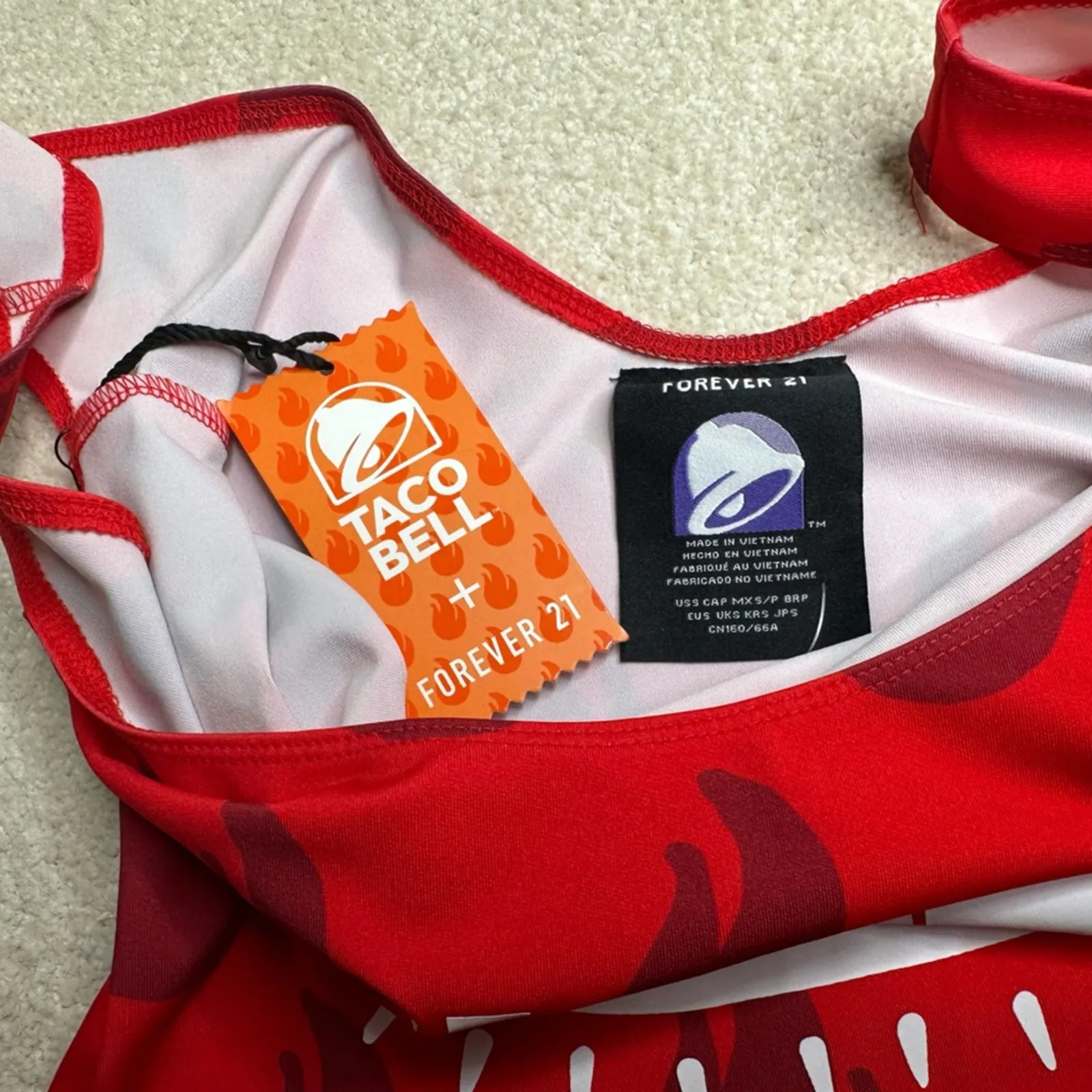 Forever 21 x Taco Bell Red Fire Print Women's One Piece - Image 6