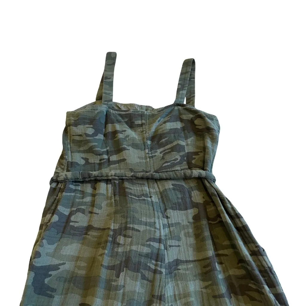 Sanctuary 100% Cotton Camo Sleeveless Jumpsuit Overalls Stretch Belt Size Medium - Image 8