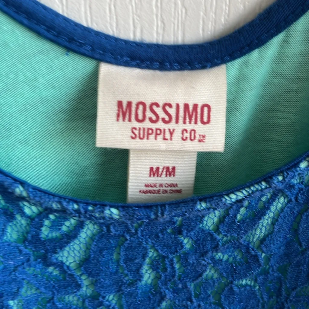 Mossimo Supply Co. Vibrant Blue Lace Dress Size M - Image 2
