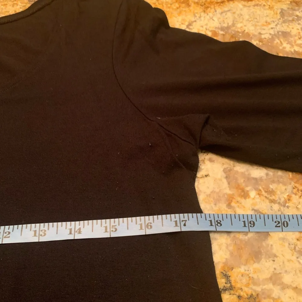 Eileen Fisher M Medium Black Round Neck Elbow Sleeves Tunic Dress - Image 6