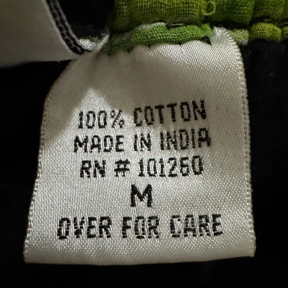 Vintage Boho Floral Skirt – Crinkle India Cotton Indie Sleaze‎ festival Black Size M - Image 3