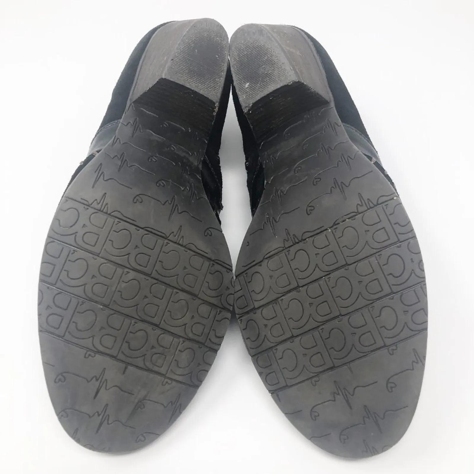 BC Women's Suede Black Ankle Boots Size 7.5 - Image 15
