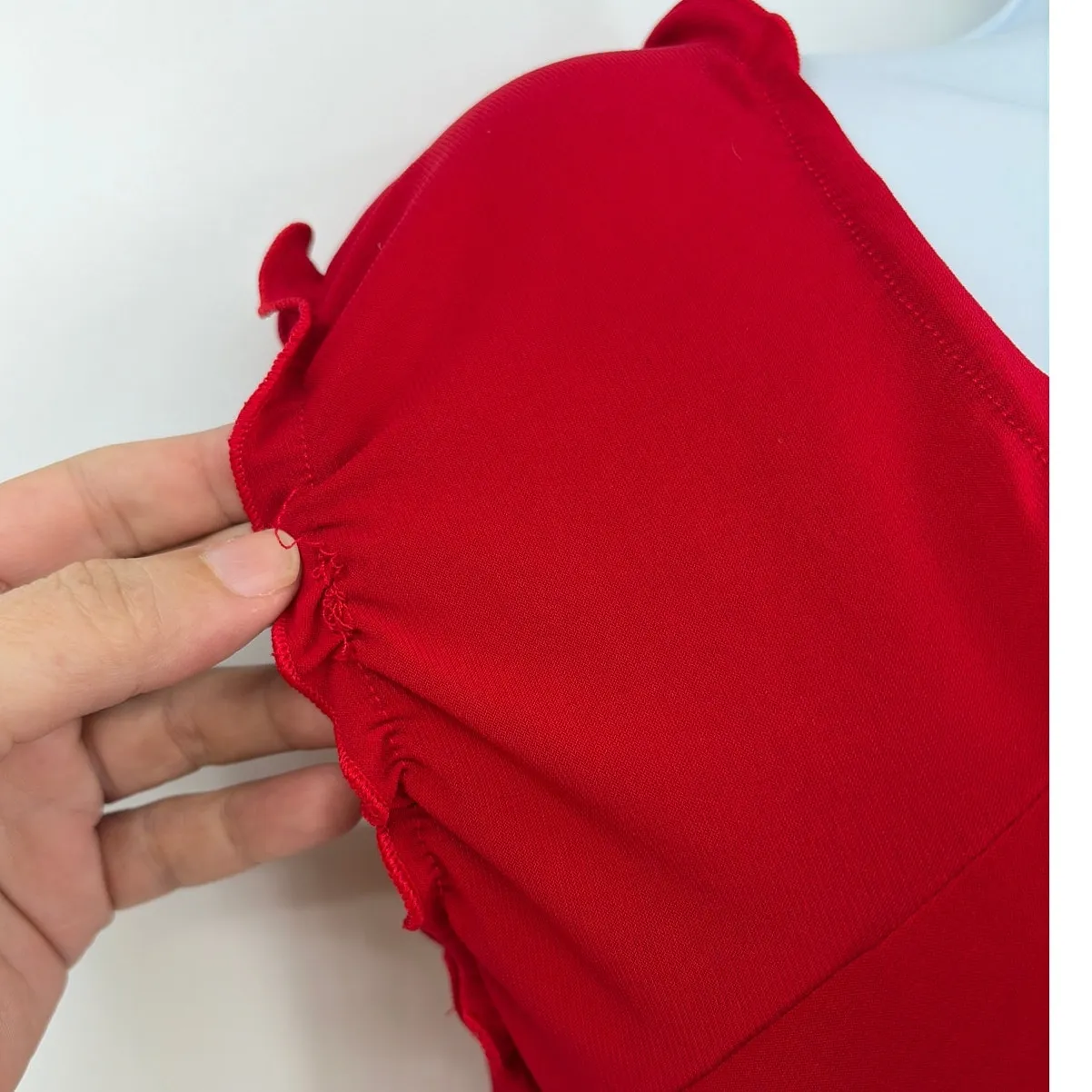 Y2K Dynamite Babydoll Dress Sz M Red Valentines Coquette Empire Flowy Romantic - Image 7