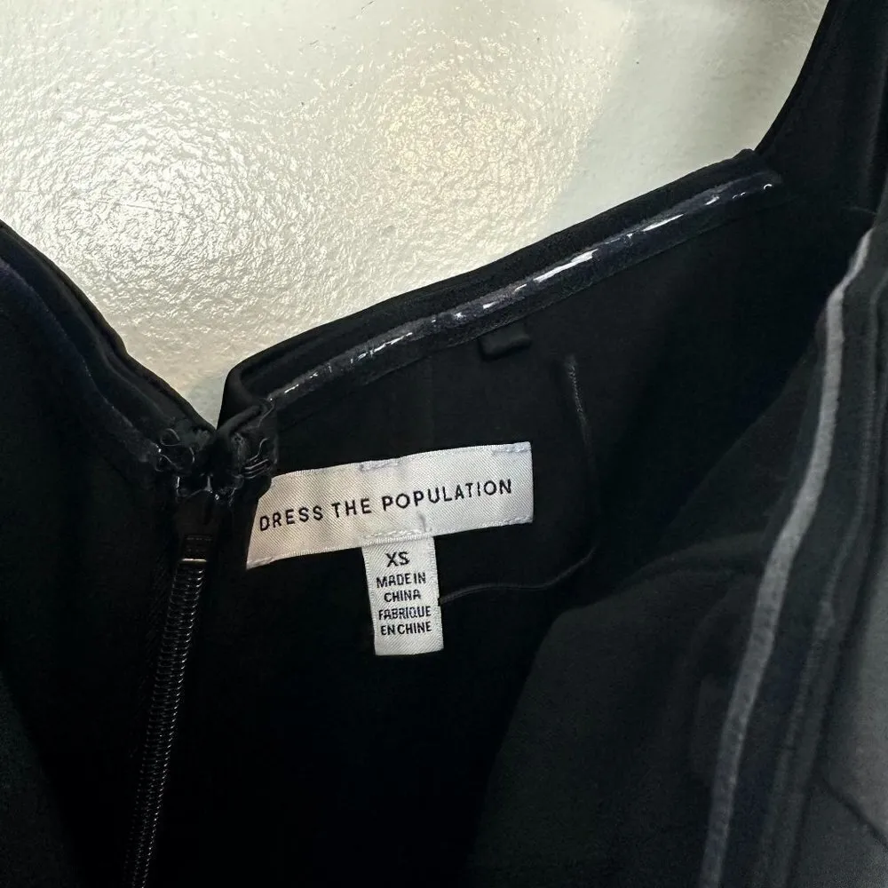 DRESS THE POPULATION Alani Off the Shoulder Sheath Dress in Black Size X-Small - Image 6