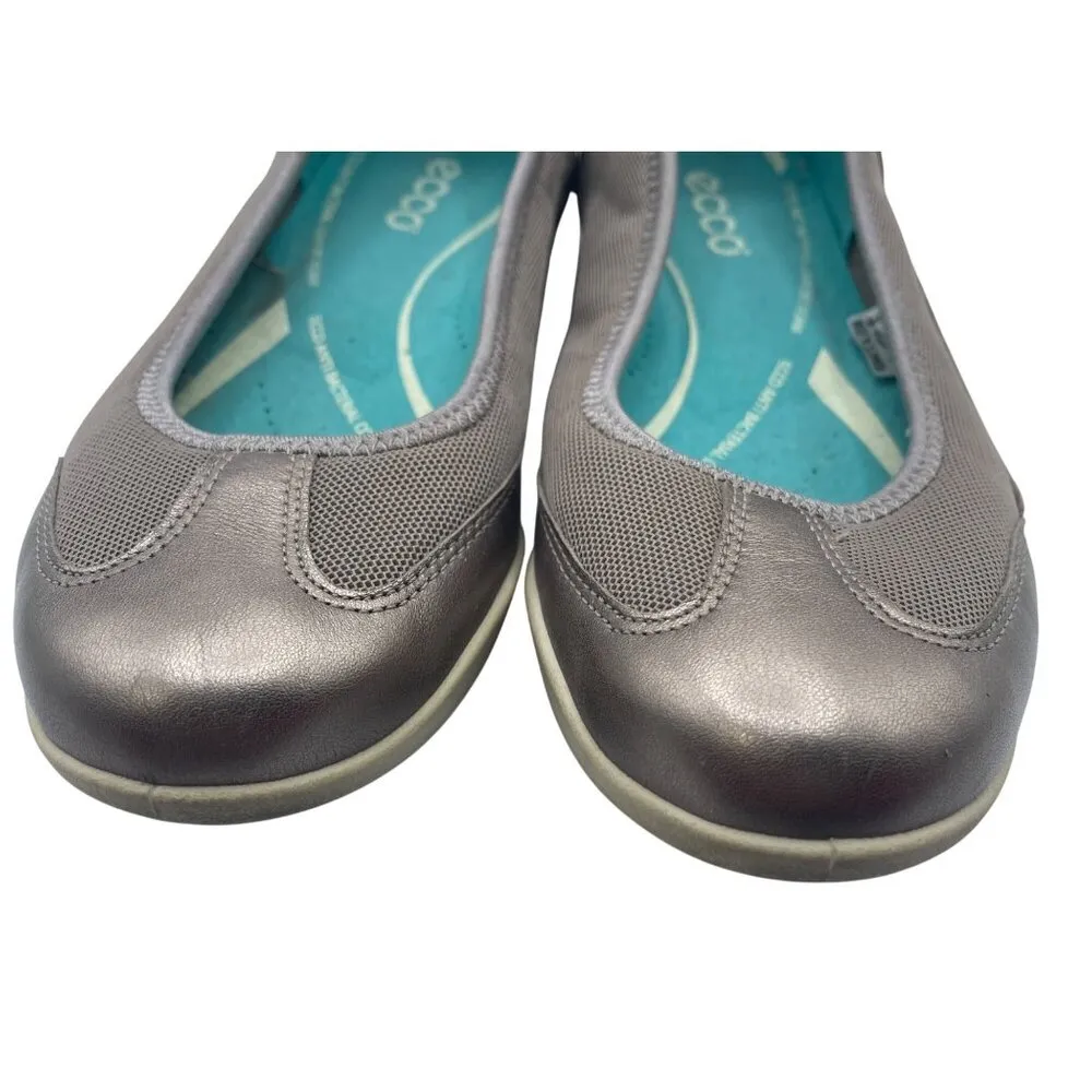 Ecco Bluma Slip On Ballet Flat Pewter Silver Size 36 (6) Comfort - Image 4