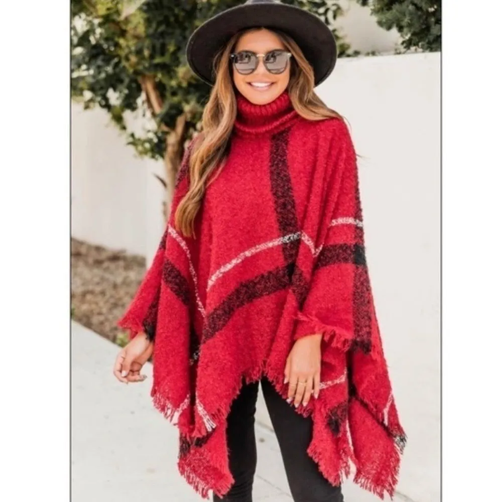 Indigo Soul Sweater Cowl Neck Blanket Poncho Navy OS NWT Blue Size undefined - Image 6