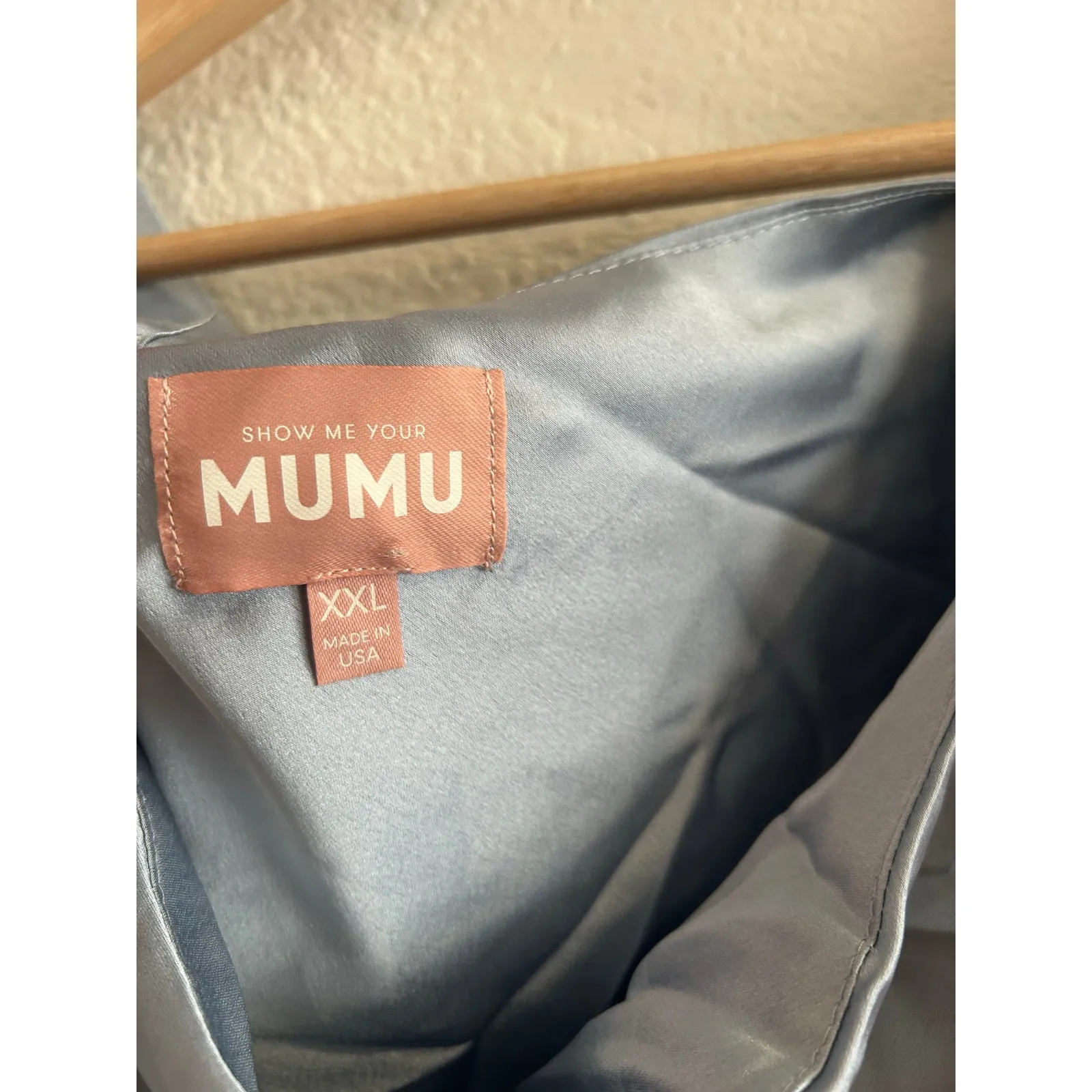 Show Me Your Mumu Jodie Maxi Dress in Steel Blue Luxe Satin XXL - Image 5