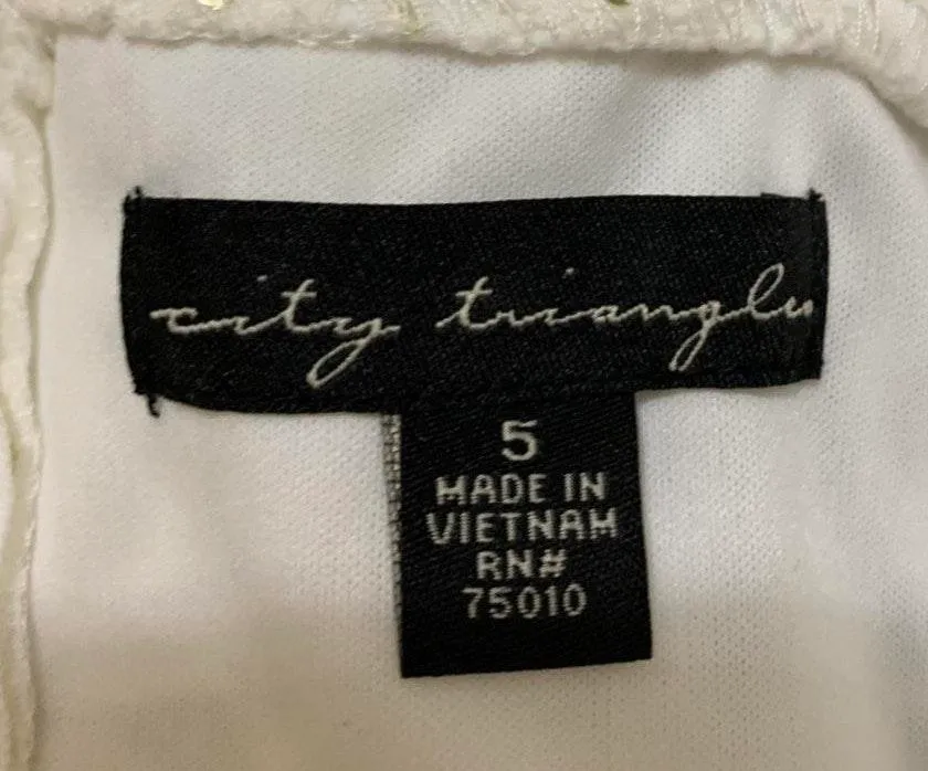 White Ivory Gold Sequined Dress - Image 11