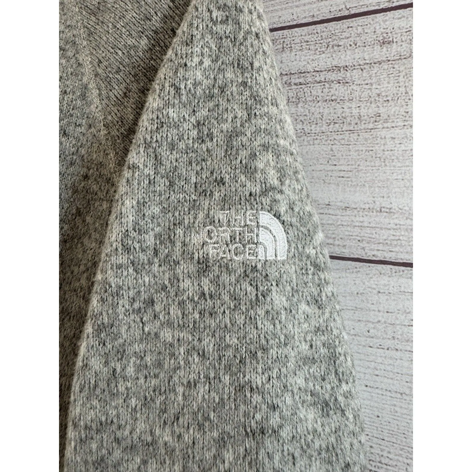 UNIQUE THE NORTH FACE HALF ZIP BUTTON CRESCENT  KNIT FLEECE HOODIE MEDIUM - Image 5