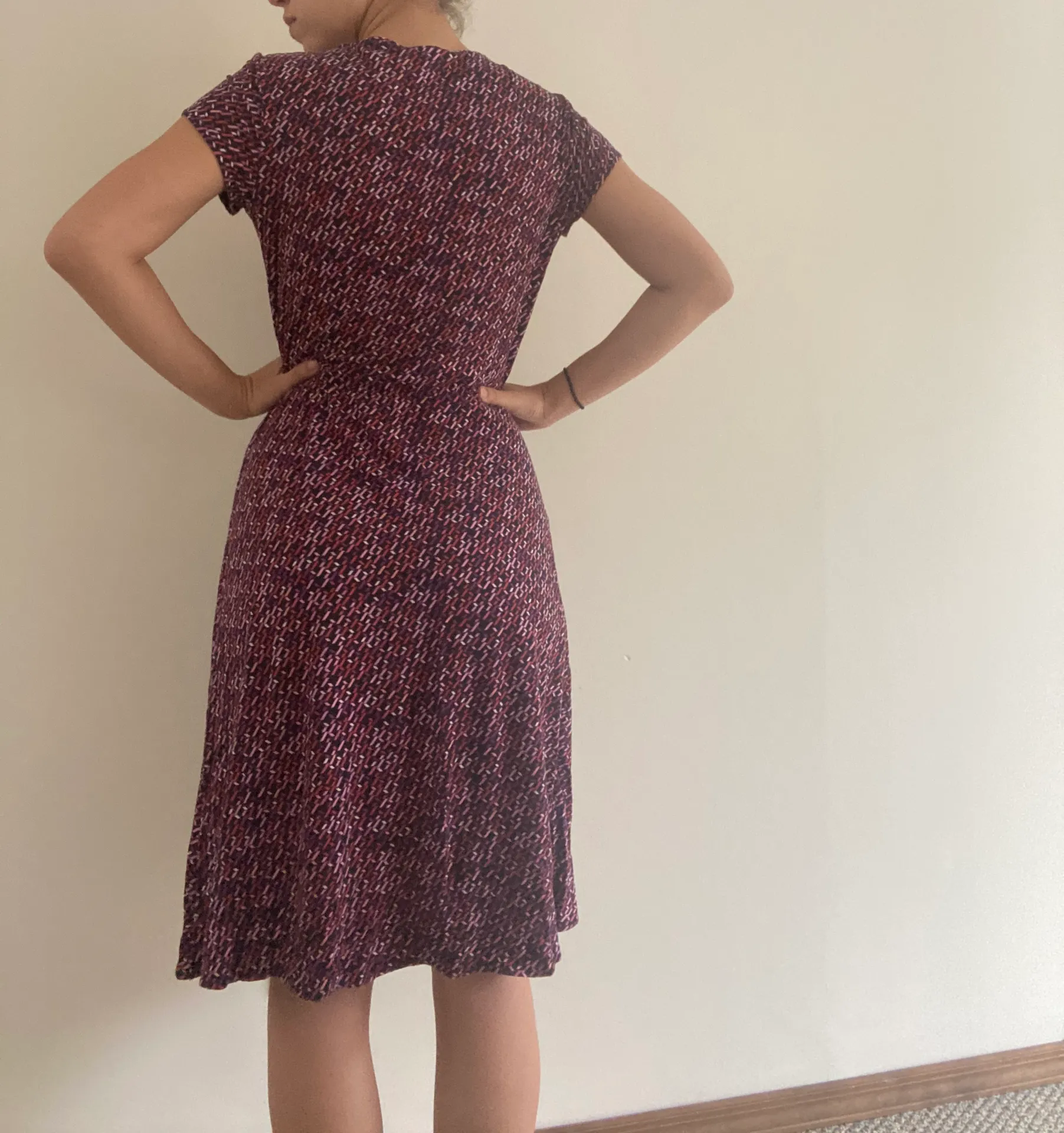 New York & Co. Pink And Black Chain Print Dress  - Image 5