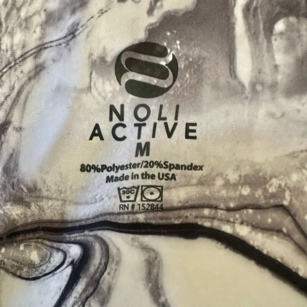 Noli Active grey and white granite swirl leggings size M NWT - Image 6