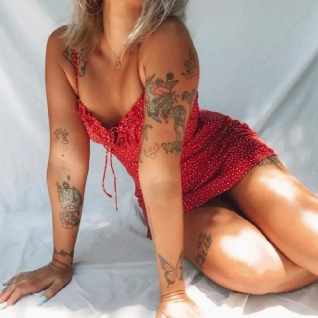 Princess Polly Love Birds Red Patterned Mini Dress 6 - Image 7