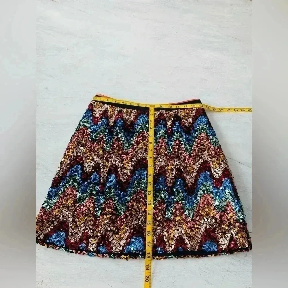 Anthropologie Maeve Zig-Zag Sequined Mini Skirt Size 6P NWT - Image 8