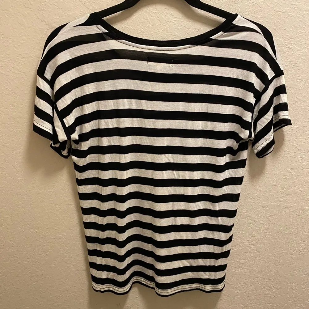 Madewell Black & White Striped Short Sleeve T-Shirt Size XS - Image 8