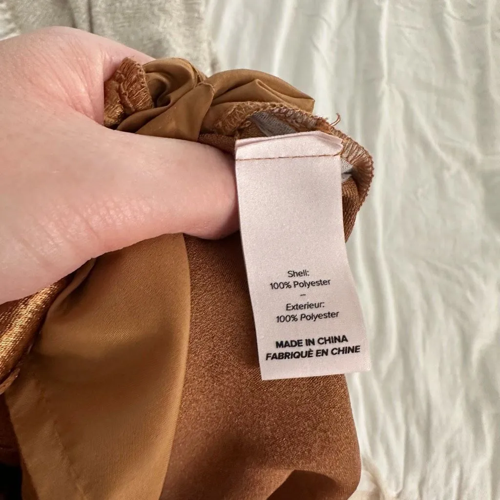 Cinq a Sept Women’s Extra Small Adalie Hammered Satin Pants Cinnamon - Image 5